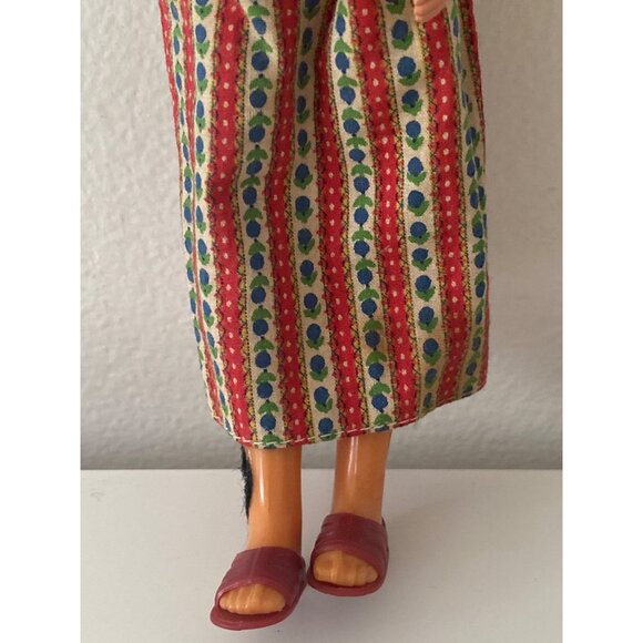 1973 Mattel SUNSHINE FAMILY MOM DAD Dolls Red Floral Dress Blue Overalls Vintage - Picture 4 of 16